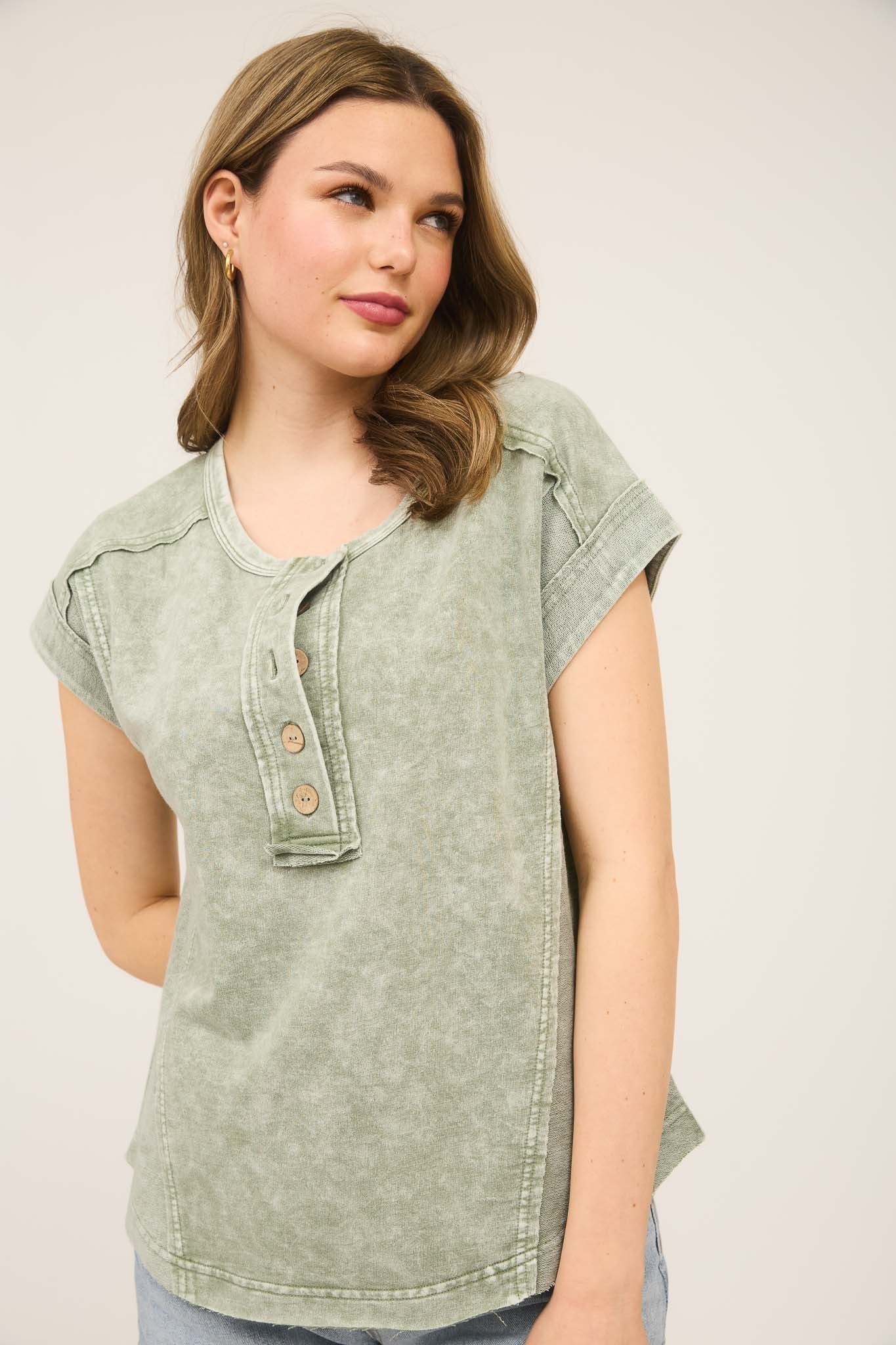 Edge Stitch Henley