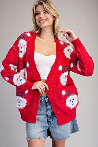 Fuzzy Santa Cardigan