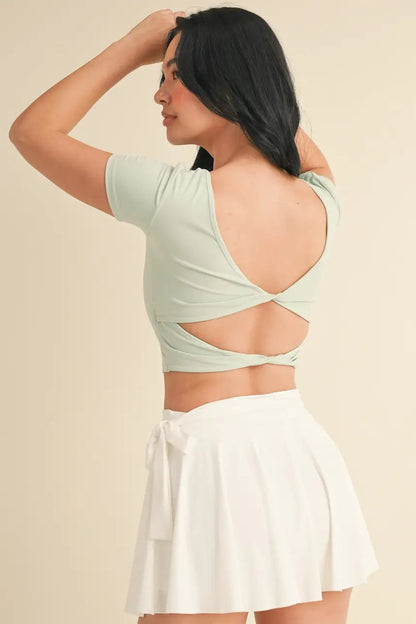 Twist Back Short Sleeve Top