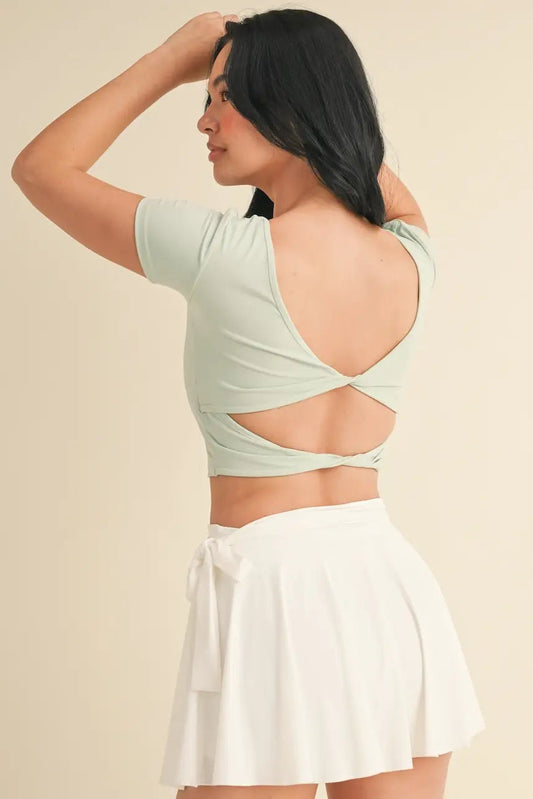 Twist Back Short Sleeve Top