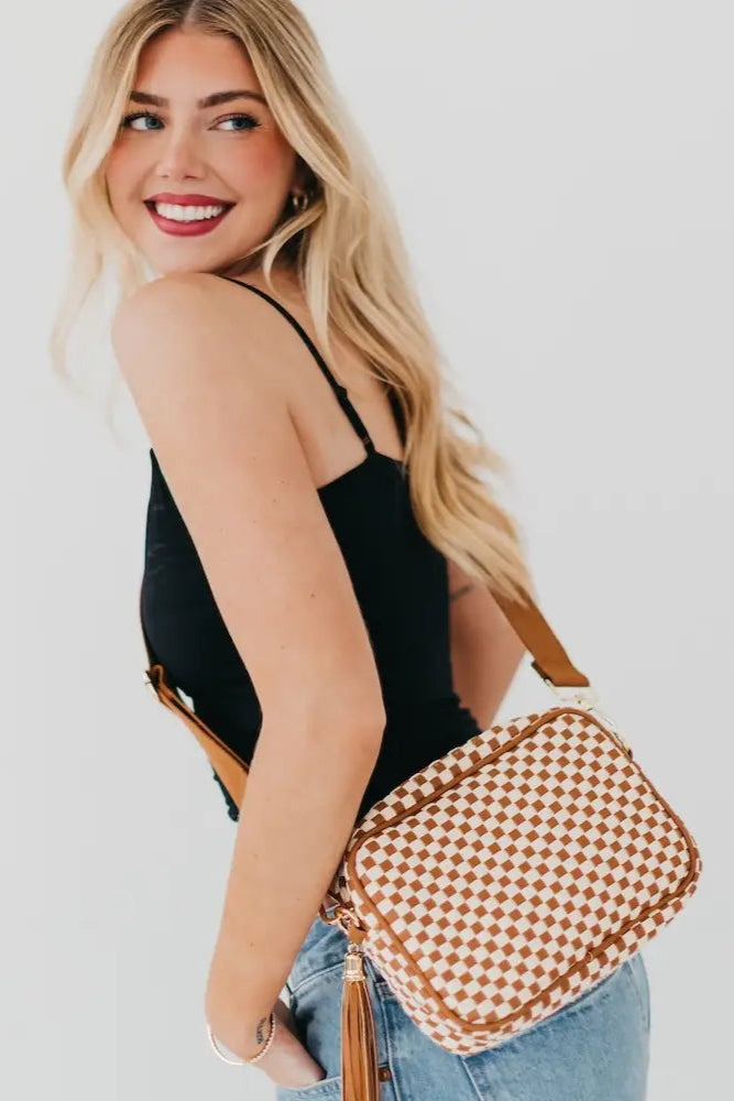 Woven Willow Camera Crossbody Bag