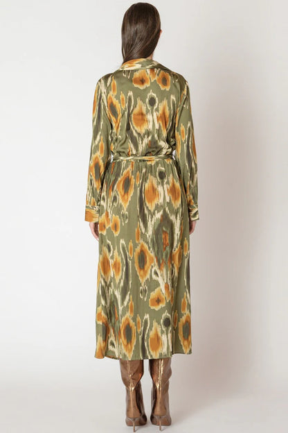 Abstract Print Midi Dress