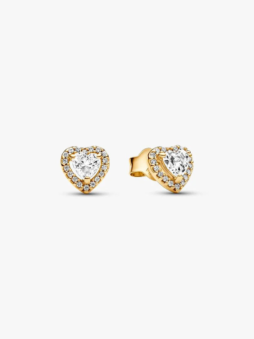 gold plated heart stud earrings