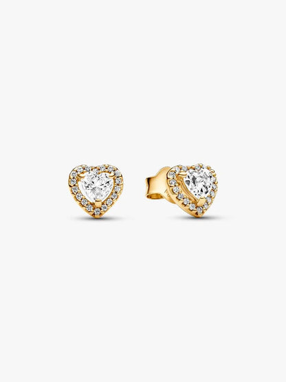 gold plated heart stud earrings