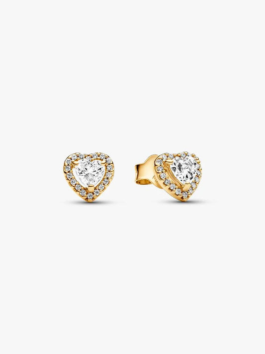 gold plated heart stud earrings