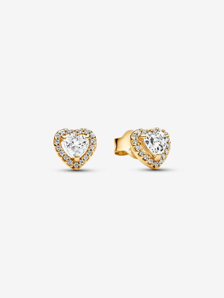 Pandora Sparkling Elevated Heart Stud Earrings