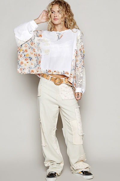 Petal Contrast Blouse
