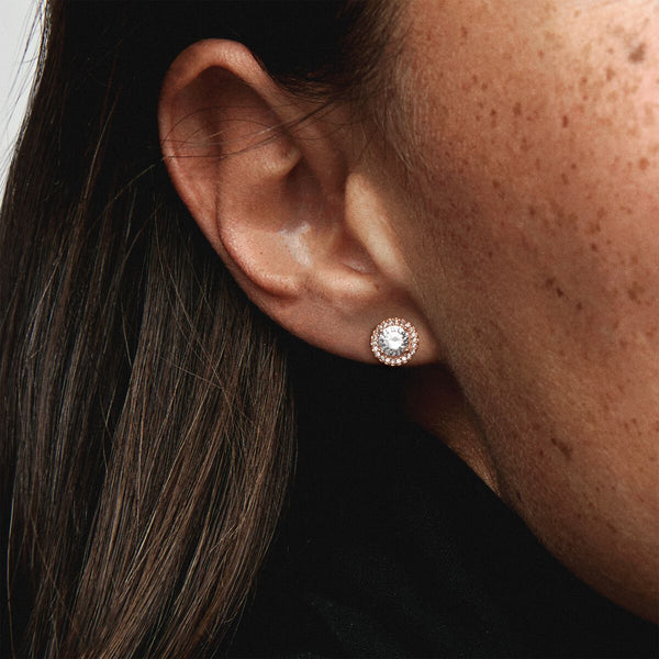 Pandora Round Sparkle Halo Stud Earrings