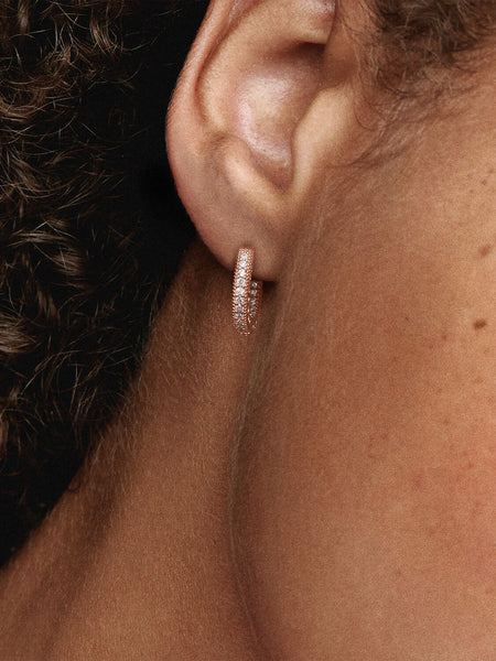 Pandora Pavé Heart Hoop Earrings