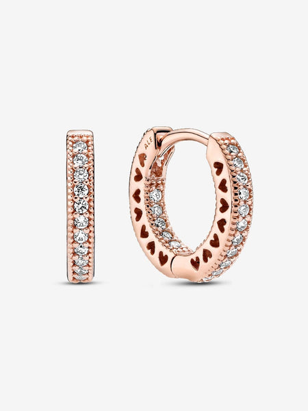 Pandora Pavé Heart Hoop Earrings