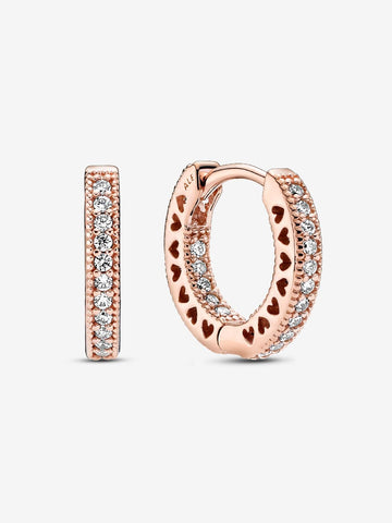Pandora Pavé Heart Hoop Earrings