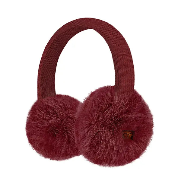 C.C Faux Mink Fur Knitted Earmuff