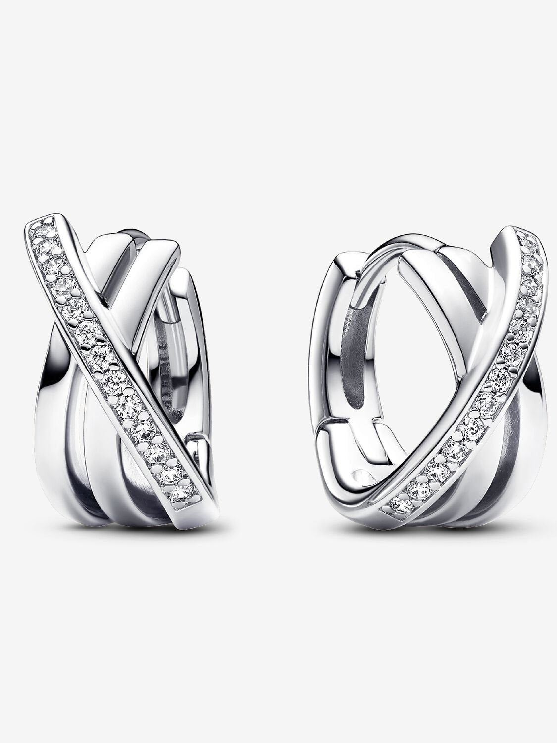 Pandora Crossover Pavé Hoop Earrings