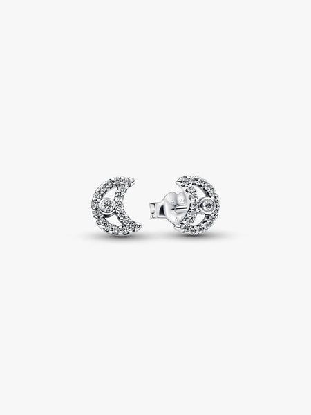 Pandora Sparkling Moon Stud Earrings