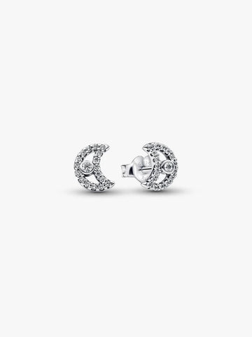 Pandora Sparkling Moon Stud Earrings