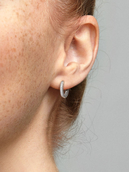 Pandora Pavé Heart Hoop Earrings