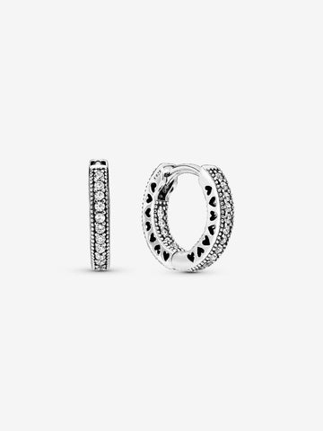 Pandora Pavé Heart Hoop Earrings