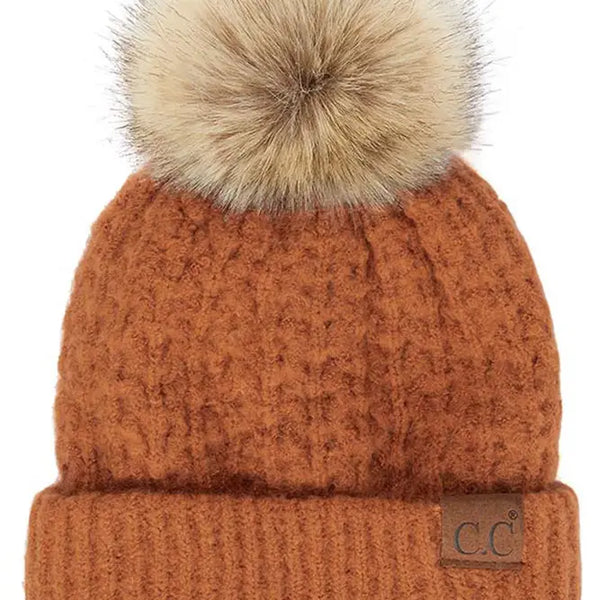 C.C Smocking Stitch Pattern Cuff Beanie