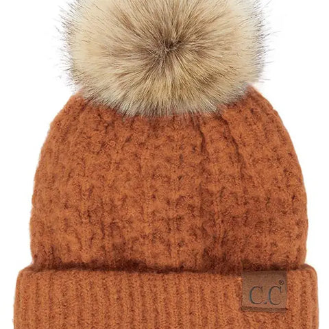 C.C Smocking Stitch Pattern Cuff Beanie