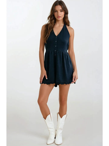 Halter Ruffled Romper