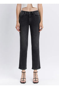 High Rise Ankle Straight Jeans