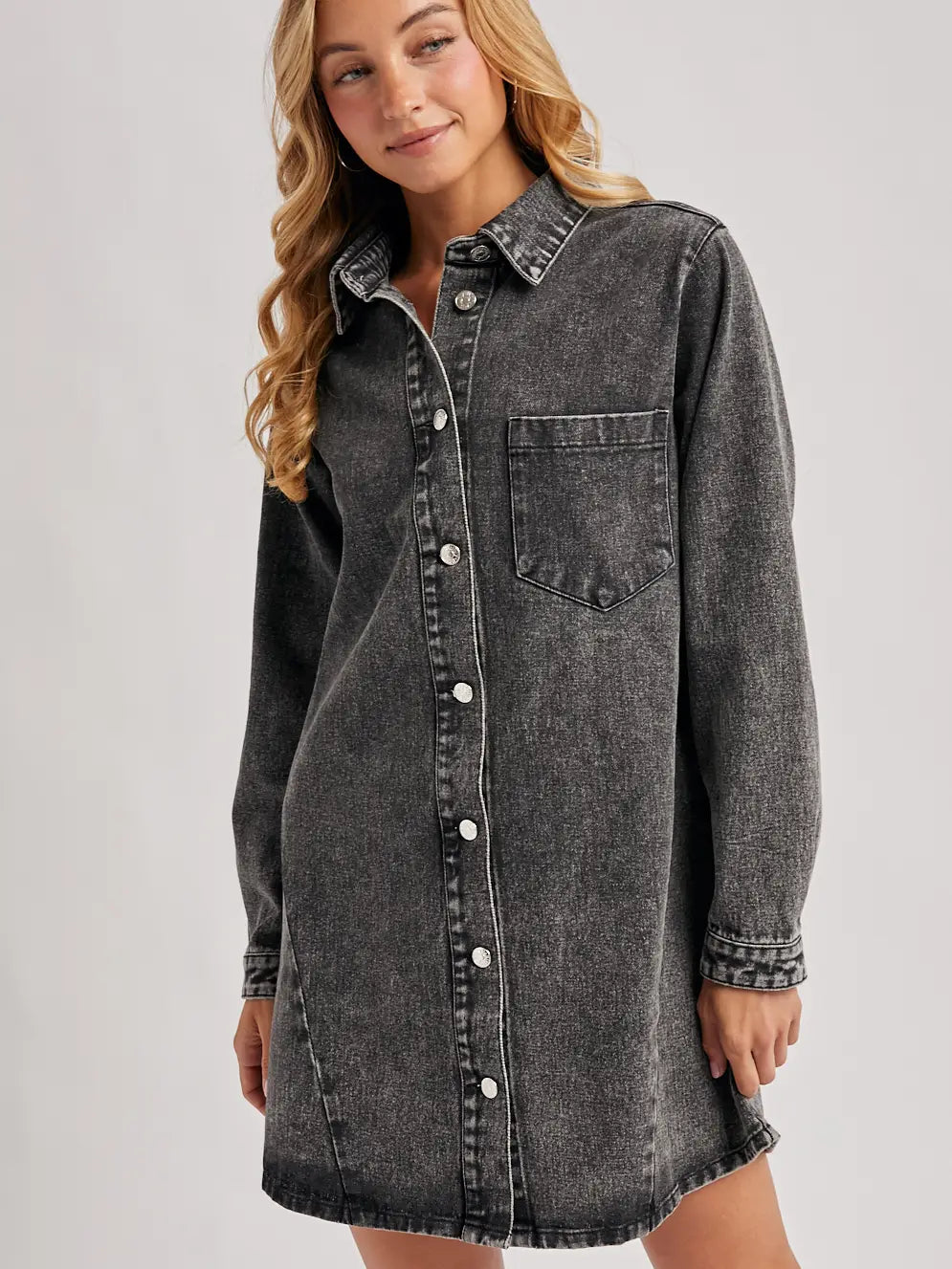 Denim Button Down Shirt Dress