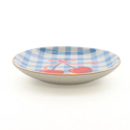 Gingham Cherry Tray