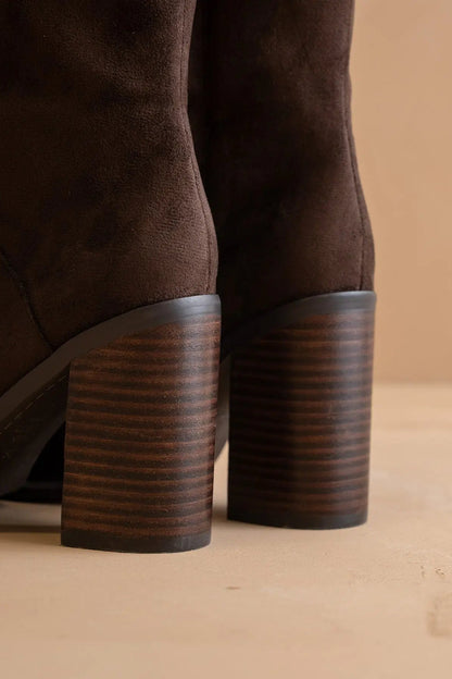 close up of heel of boots