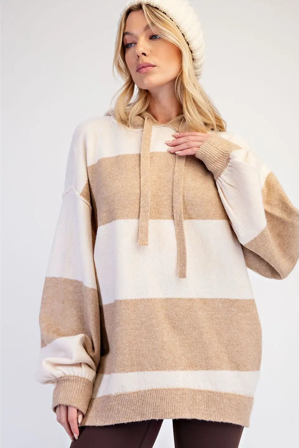 woman in striped sweater