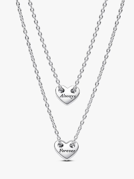Forever & Always Splittable Heart Collier Necklaces
