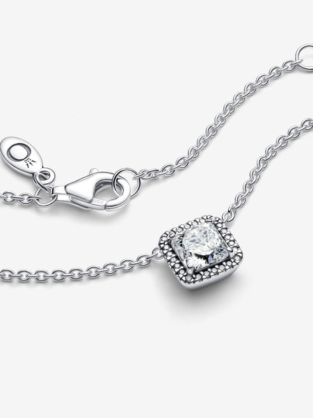 Pandora Square Sparkle Halo Necklace