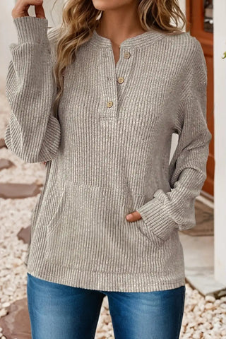 Henley Ribbed Knit