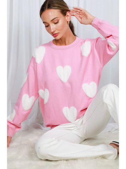 Fuzzy Heart Sweater