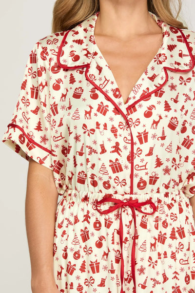 Christmas Print Pajama Set