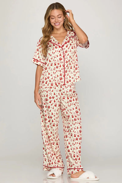 Christmas Print Pajama Set