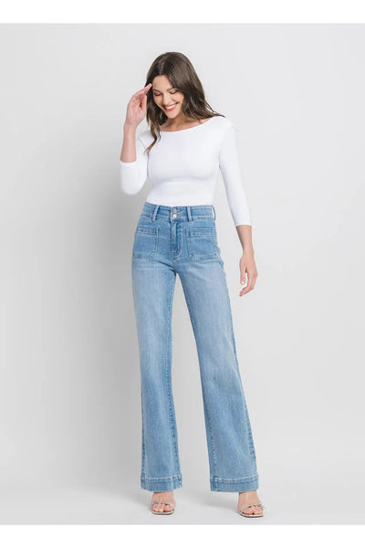 90's Vintage Super High Rise Flare Jeans