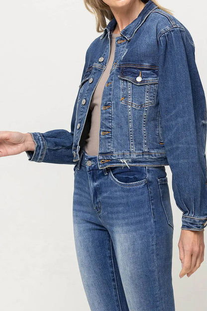 Balloon Sleeve Denim Jacket