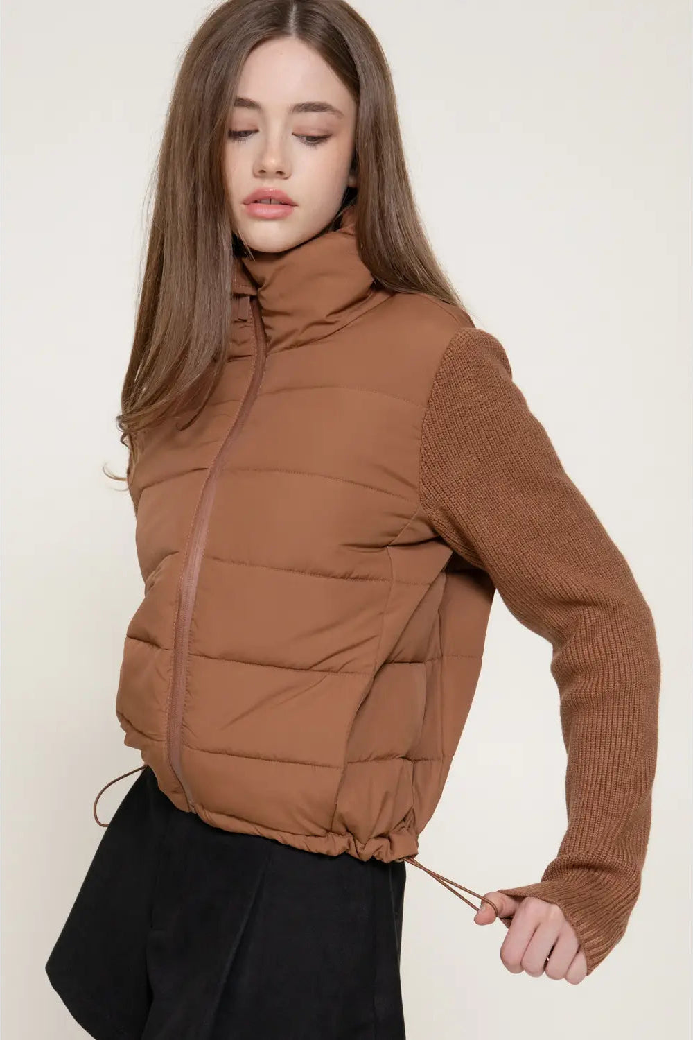 woman in puffer jacket