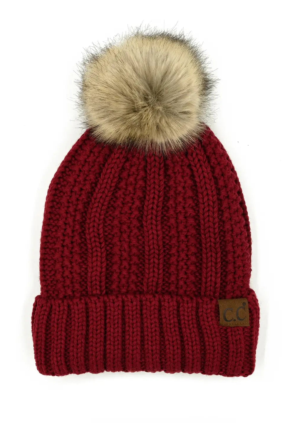 C.C Bold Faux Fur Accented Beanie