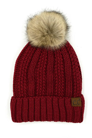 C.C Bold Faux Fur Accented Beanie