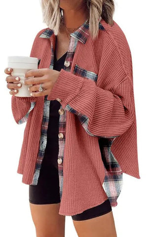 Plaid Waffle Shacket