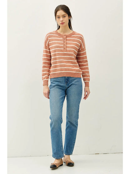 Striped Henley Sweater