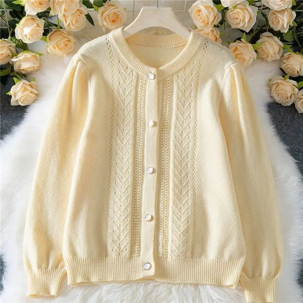 Crochet Lace Button Front Cardigan