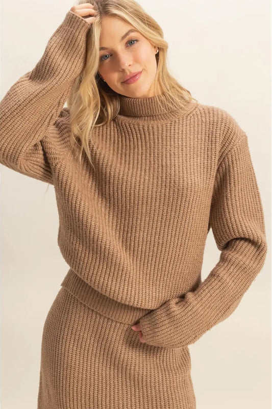 Ribbed Turtleneck Sweater
