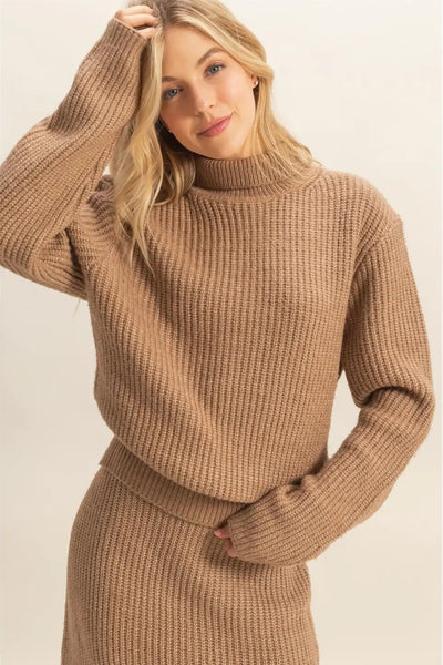 Ribbed Turtleneck Sweater
