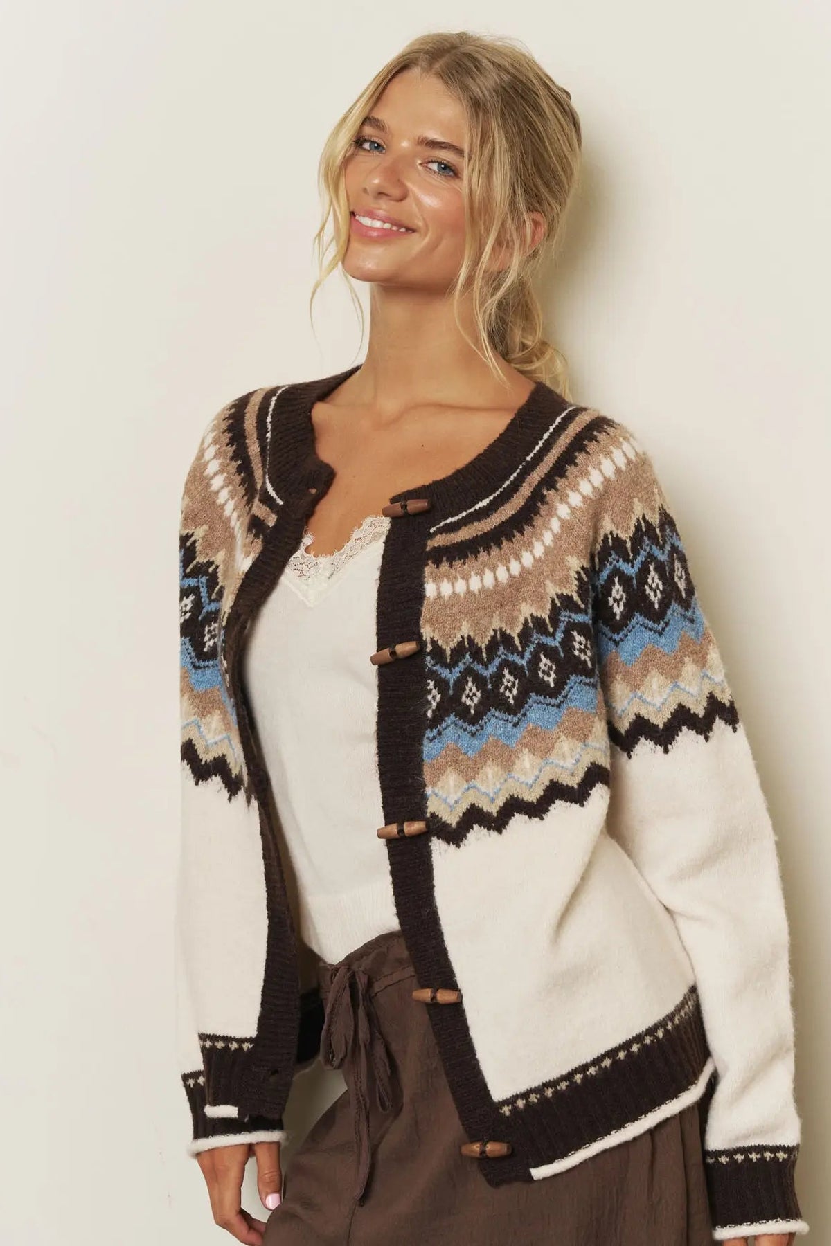 woman in cardi