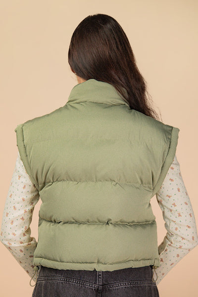 Mock Neck Casual Puffer Vest