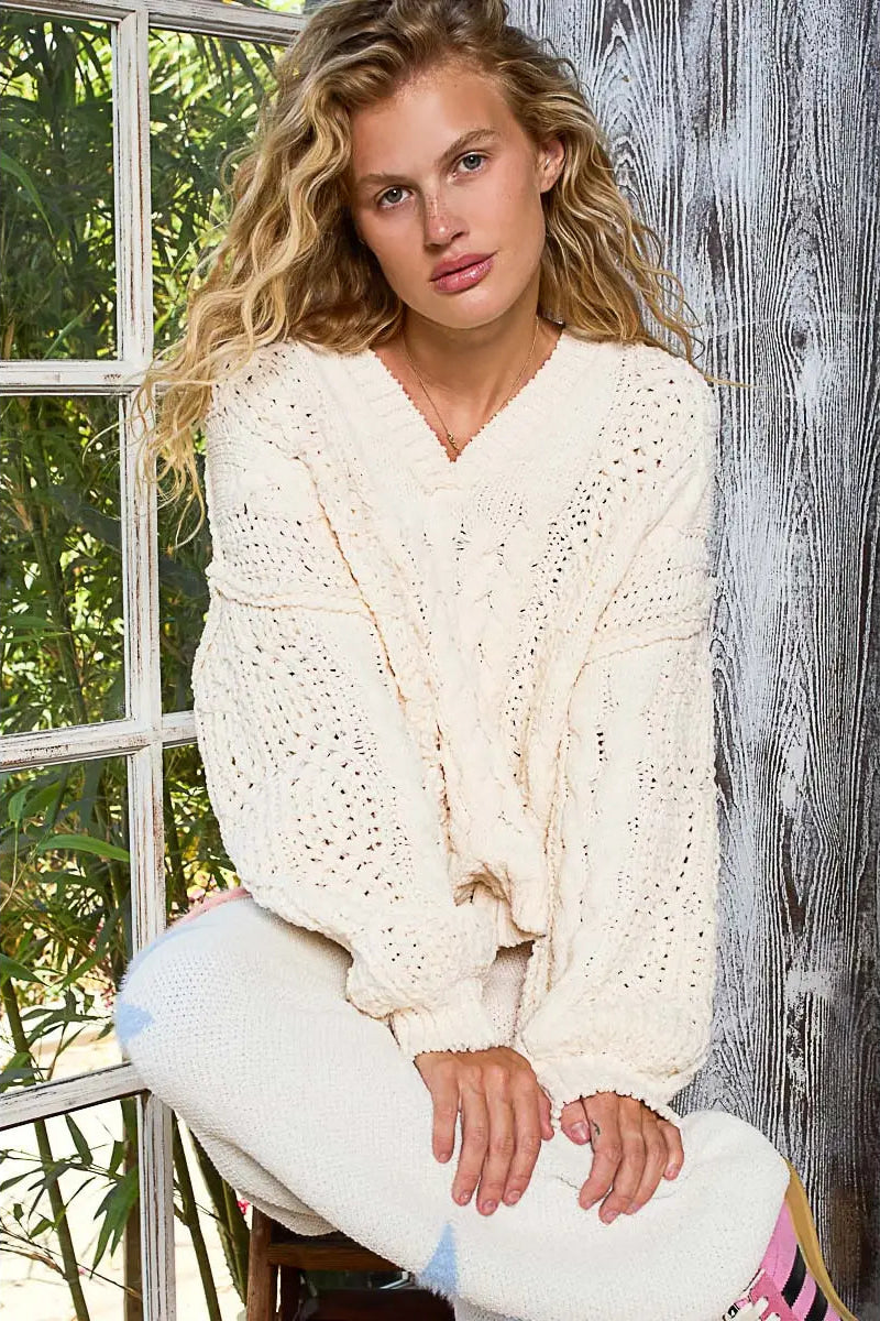 Cropped Chenille Sweater