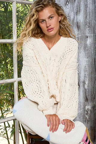 Cropped Chenille Sweater