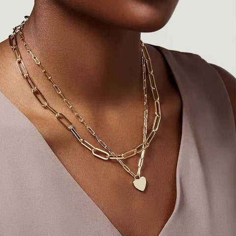 Layered Heart Necklace